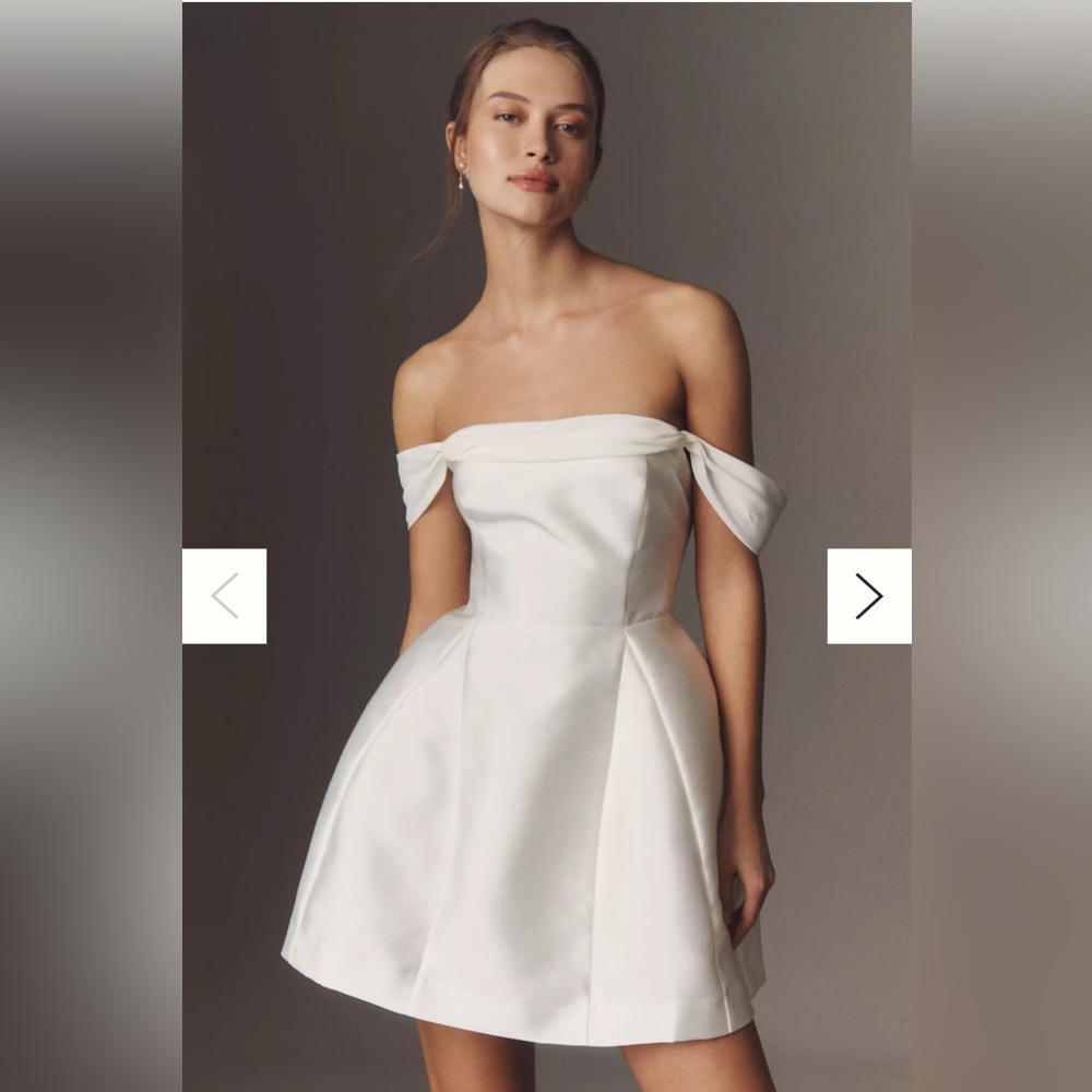 Brand new BHLDN Lydia White Off-Shoulder Bridal Wedding Mini Corset Lace-up - Picture 4 of 6